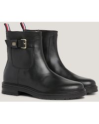 Tommy Hilfiger - Essential Leather Buckle Ankle Boots - Lyst