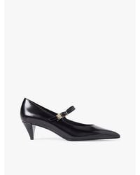 Tommy Hilfiger - Shiny Leather Buckle Pointed Toe Heels - Lyst