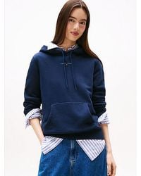 Tommy Hilfiger - Sudadera De Felpa Con Capucha Y Logo Lineal - Lyst