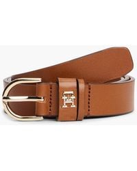 Tommy Hilfiger - Th Monogram Leather Belt - Lyst