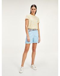 Tommy Hilfiger Korte Broek Met Signature-riem - Blauw