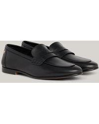 Tommy Hilfiger - Essential Leather Flag Plaque Loafers - Lyst