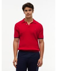 Tommy Hilfiger - Cable Knit Short Sleeve Polo Jumper - Lyst