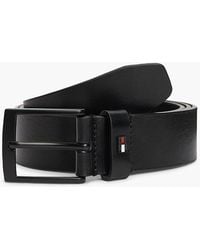 Tommy Hilfiger - Enamel Flag Square Buckle Leather Belt - Lyst