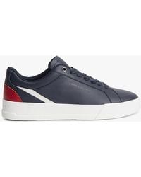 Tommy Hilfiger - Signature Colour-Blocked Leather Court Trainers - Lyst