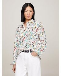 Tommy Hilfiger - Relaxed Blouse Met Th-monogramprint - Lyst