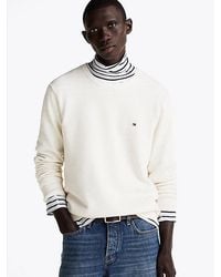 Tommy Hilfiger - Getextureerd Gebreide Trui Met Ronde Hals - Lyst