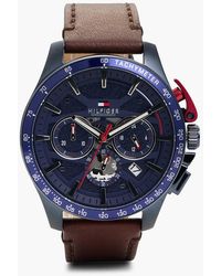 Tommy Hilfiger - Dial Leather Strap Chronograph Watch - Lyst