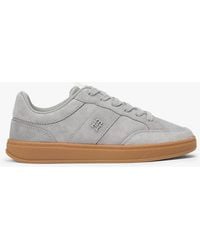 Tommy Hilfiger - Th Monogram Suede Court Trainers - Lyst