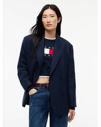 Tommy Hilfiger - Tommy Jeans Relaxed Fit Wool Blend Double Breasted Blazer - Lyst