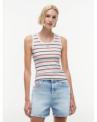 Tommy Hilfiger - Ribbed Scoop Neck Slim Tank Top - Lyst