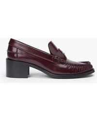 Tommy Hilfiger - Patent Leather Block Heel Loafers - Lyst