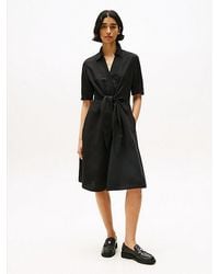 Tommy Hilfiger - Vestido Camisero Midi De Corte Amplio En Lino - Lyst