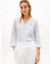 Tommy Hilfiger - Relaxed Fit Pure Linen Half Sleeve Shirt - Lyst