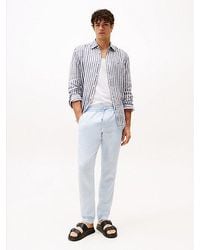 Tommy Hilfiger - Pantalón Harlem En Mezcla De Lino Con Pernera Cónica - Lyst