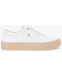 Tommy Hilfiger - Th Monogram Canvas Rope Platform Trainers - Lyst