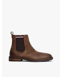 Tommy Hilfiger - Suède Chelsea Boot Met Profielzool - Lyst