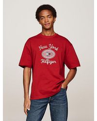 Tommy Hilfiger - T-Shirt mit aufgesticktem NYC-Logo - Lyst
