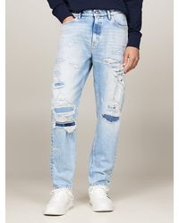 Tommy Hilfiger - Isaac Relaxed Tapered Distressed Faded Jeans - Lyst