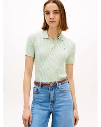 Tommy Hilfiger - Cable Knit Short Sleeve Polo Jumper - Lyst