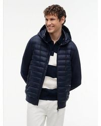 Tommy Hilfiger - Mixed Texture Zip Thru Hooded Sweatshirt - Lyst
