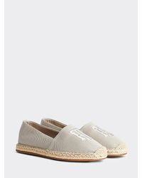 Tommy Hilfiger Espadrille Met Th-monogram - Naturel