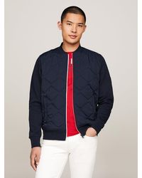 Tommy Hilfiger - Plus Colour-blocked Quilted Mixed Texture Bomber Jacket - Lyst