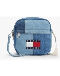 Tommy Hilfiger - Logo Patchwork Denim Crossbody Reporter Bag - Lyst