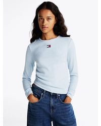 Tommy Hilfiger - T-Shirt Slim Fit A Maniche Lunghe Con Logo - Lyst