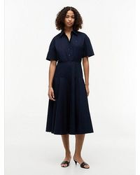 Tommy Hilfiger - Fit And Flare Poplin Midi Shirt Dress - Lyst