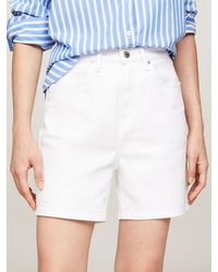 Tommy Hilfiger - High Rise Fitted Straight Denim Shorts - Lyst