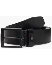 Tommy Hilfiger - Leather Enamel Flag Tonal Buckle Belt - Lyst