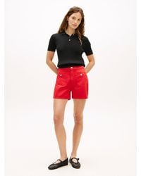 Tommy Hilfiger - Tone Button High Rise Denim Shorts - Lyst