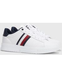 Tommy Hilfiger - Baskets en cuir à semelle cuvette et bande - Lyst