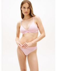 Tommy Hilfiger - Heritage Logo Removable Padding Triangle Bra - Lyst