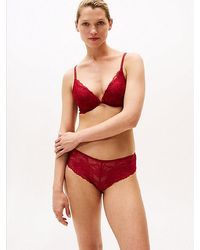 Tommy Hilfiger - Metallic Lace Push-Up Plunge Bra - Lyst