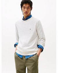 Tommy Hilfiger - Jersey De Mezcla De Lino Con Cuello Redondo - Lyst