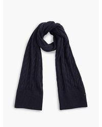 Tommy Hilfiger - Lambswool Blend Cable Knit Scarf - Lyst