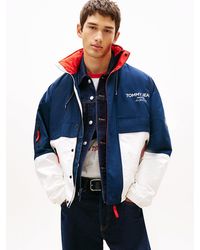 Tommy Hilfiger - Water Repellent Colour-Blocked Oversized Windbreaker - Lyst