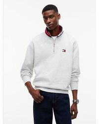 Tommy Hilfiger - Tommy Badge Relaxed Quarter Zip Sweatshirt - Lyst