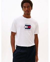 Tommy Hilfiger - T-Shirt Aus Jersey Mit Flag-Grafik - Lyst