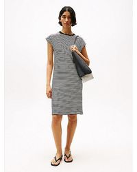 Tommy Hilfiger - Geribde Mini T-Shirt-Jurk - Lyst