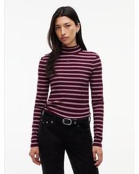 Tommy Hilfiger - Tommy Jeans Slim Mock Neck Long Sleeve T-Shirt - Lyst