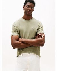 Tommy Hilfiger - T-Shirt Met Ronde Hals En Geborduurde Vlag - Lyst