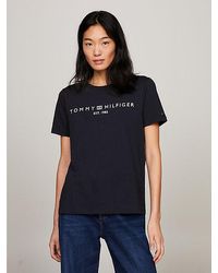 Tommy Hilfiger - Curve T-shirt Met Signature-tape En Logo - Lyst