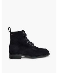 Tommy Hilfiger - Suede Enamel Flag Lace Up Boots - Lyst