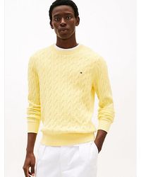 Tommy Hilfiger - Rundhals-Pullover Mit Zopfmuster - Lyst