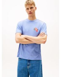 Tommy Hilfiger - Back Slogan Textured Relaxed T-Shirt - Lyst