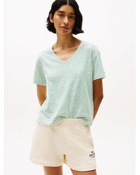 Tommy Hilfiger - Relaxed Fit Linnen T-Shirt Met V-Hals - Lyst