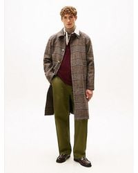 Tommy Hilfiger - Relaxed Fit Geruite Jas Van Wolmix - Lyst